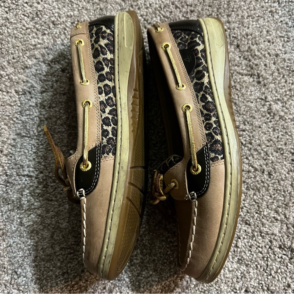Sperry Top-Sider Angelfish Sparkle Leopard boat/deck shoe #9102815 size 10M - Picture 7 of 8